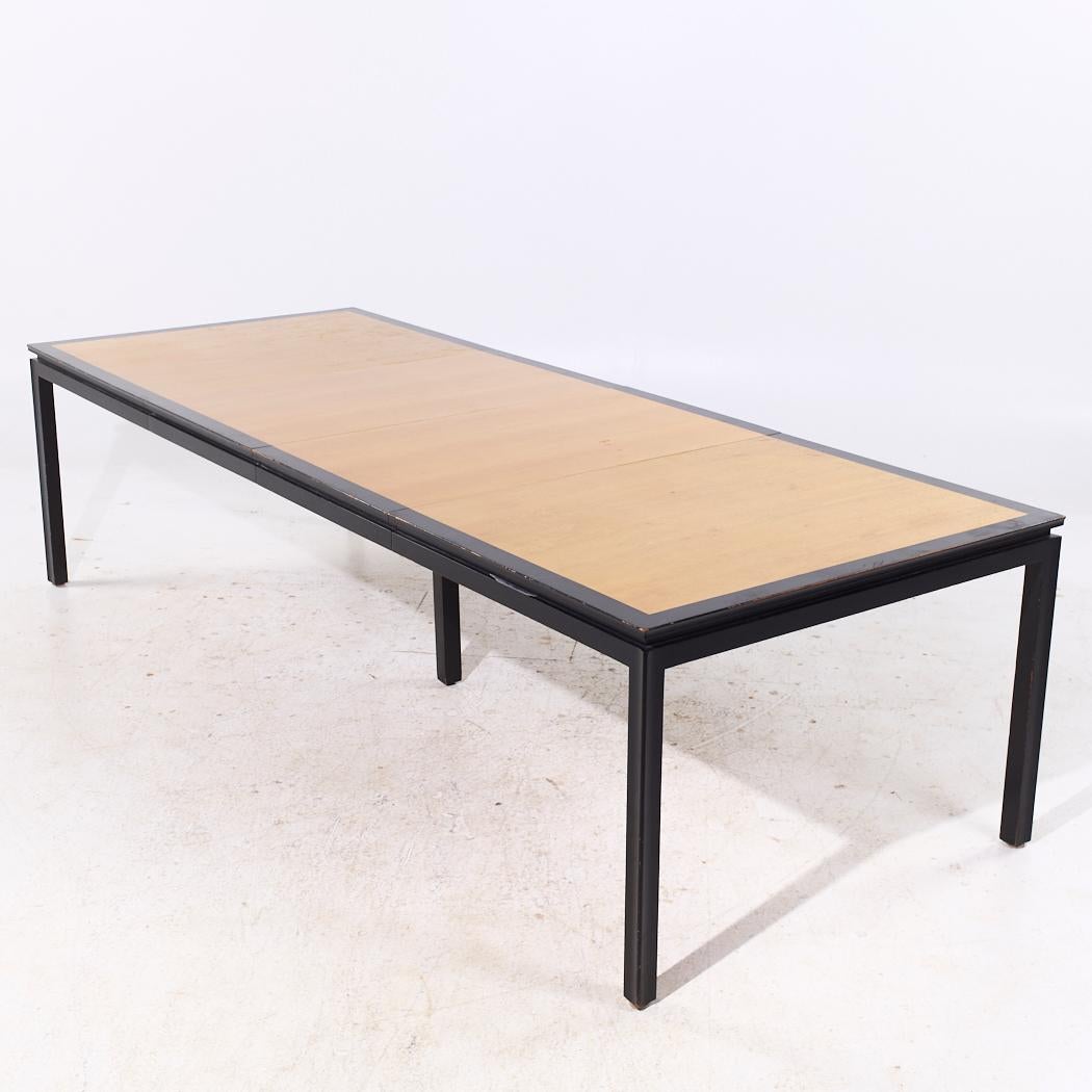American Edward Wormley for Dunbar Rosewood and Ebonized Oak Dining Table with 2 Leaves For Sale