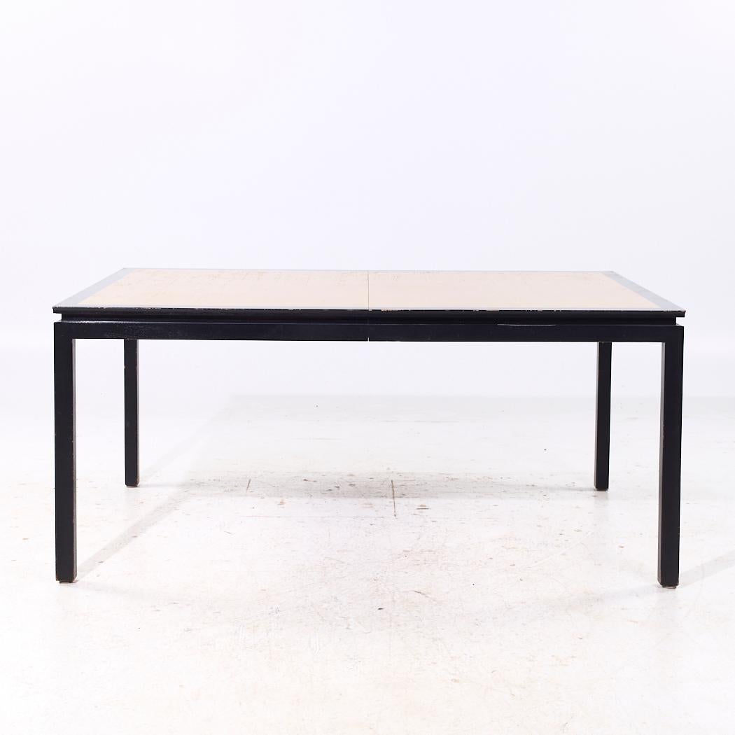 Late 20th Century Edward Wormley for Dunbar Rosewood and Ebonized Oak Dining Table with 2 Leaves For Sale