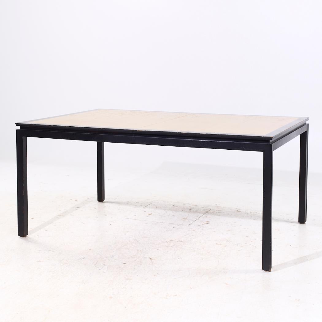 Edward Wormley for Dunbar Rosewood and Ebonized Oak Dining Table with 2 Leaves For Sale 1