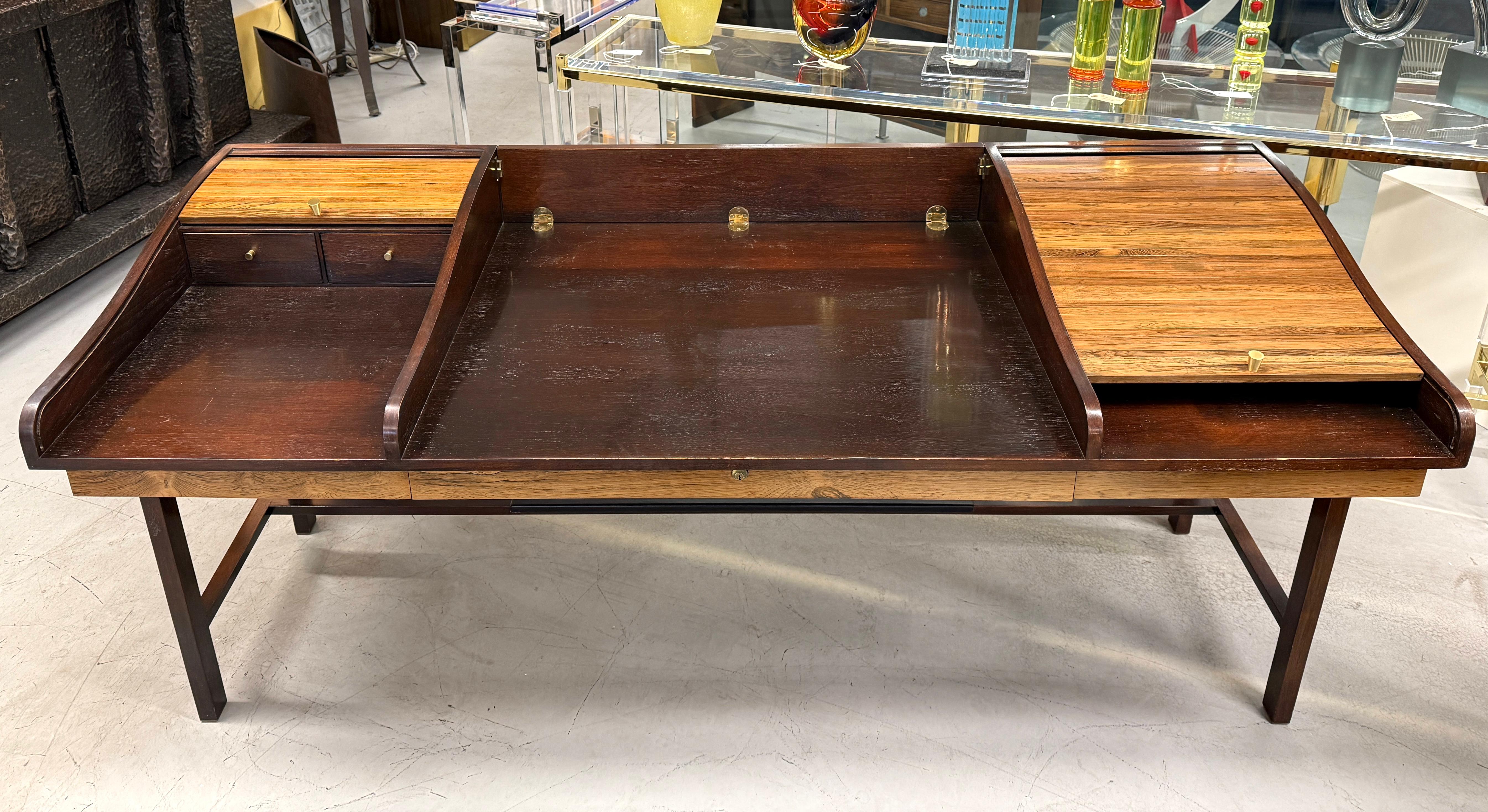 Edward Wormley per Dunbar, Rosewood e  Scrivania Rolltop in mogano in vendita 8