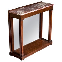 Konsole aus Rosenholz und rotem Onyx mit verspiegelter Rückseite, Edward Wormley für Dunbar