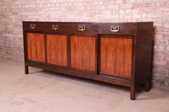 Edward Wormley for Dunbar Rosewood and Walnut Sideboard Credenza, 1950s