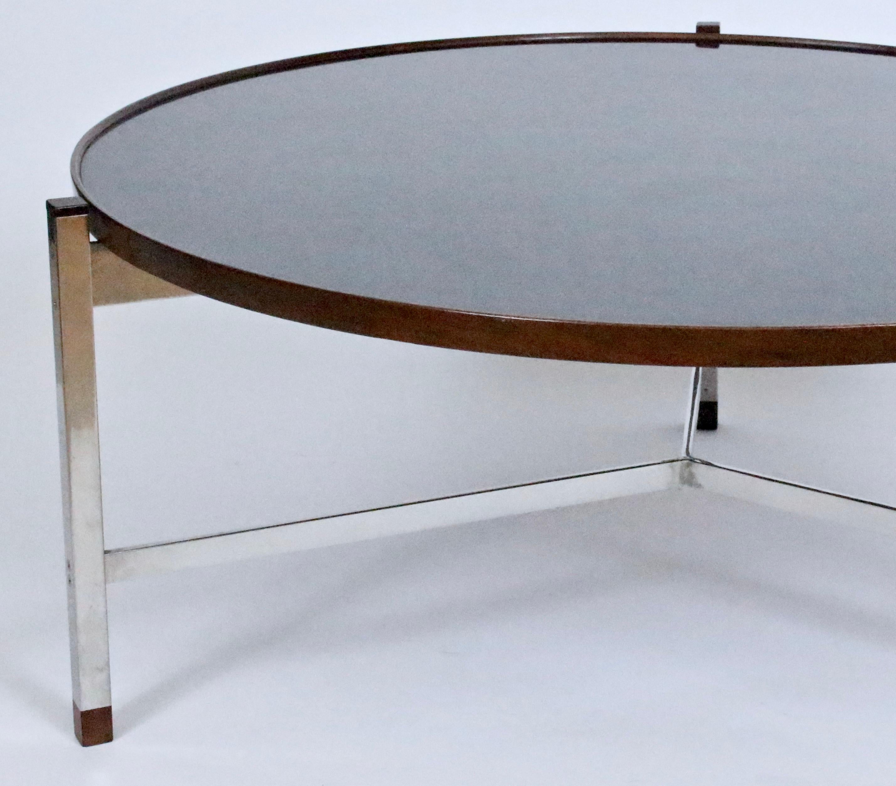 American Edward Wormley for Dunbar Rosewood, Chrome and Black Micarta Coffee Table, 1950s