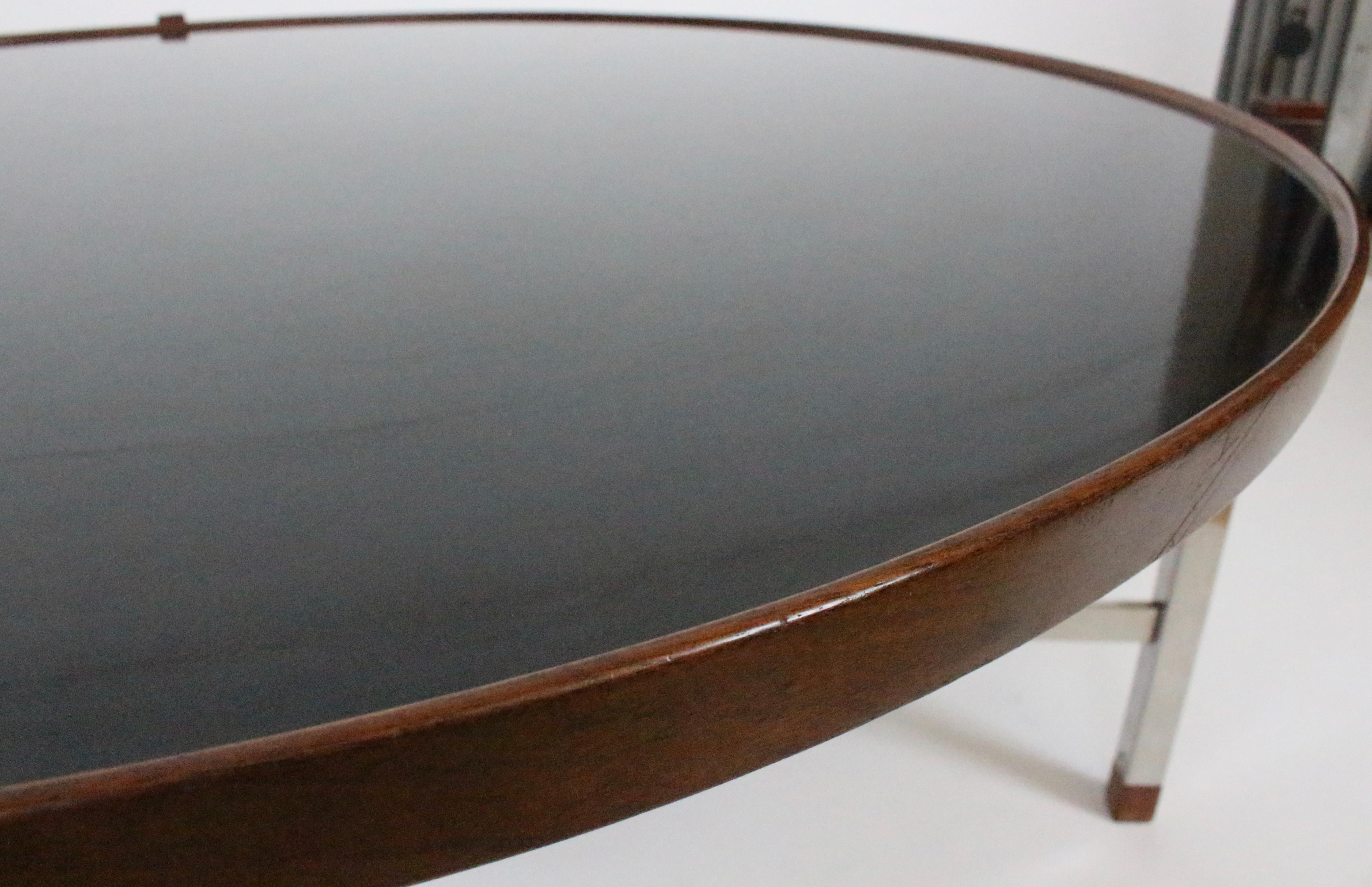 Mid-20th Century Edward Wormley for Dunbar Rosewood, Chrome and Black Micarta Coffee Table, 1950s