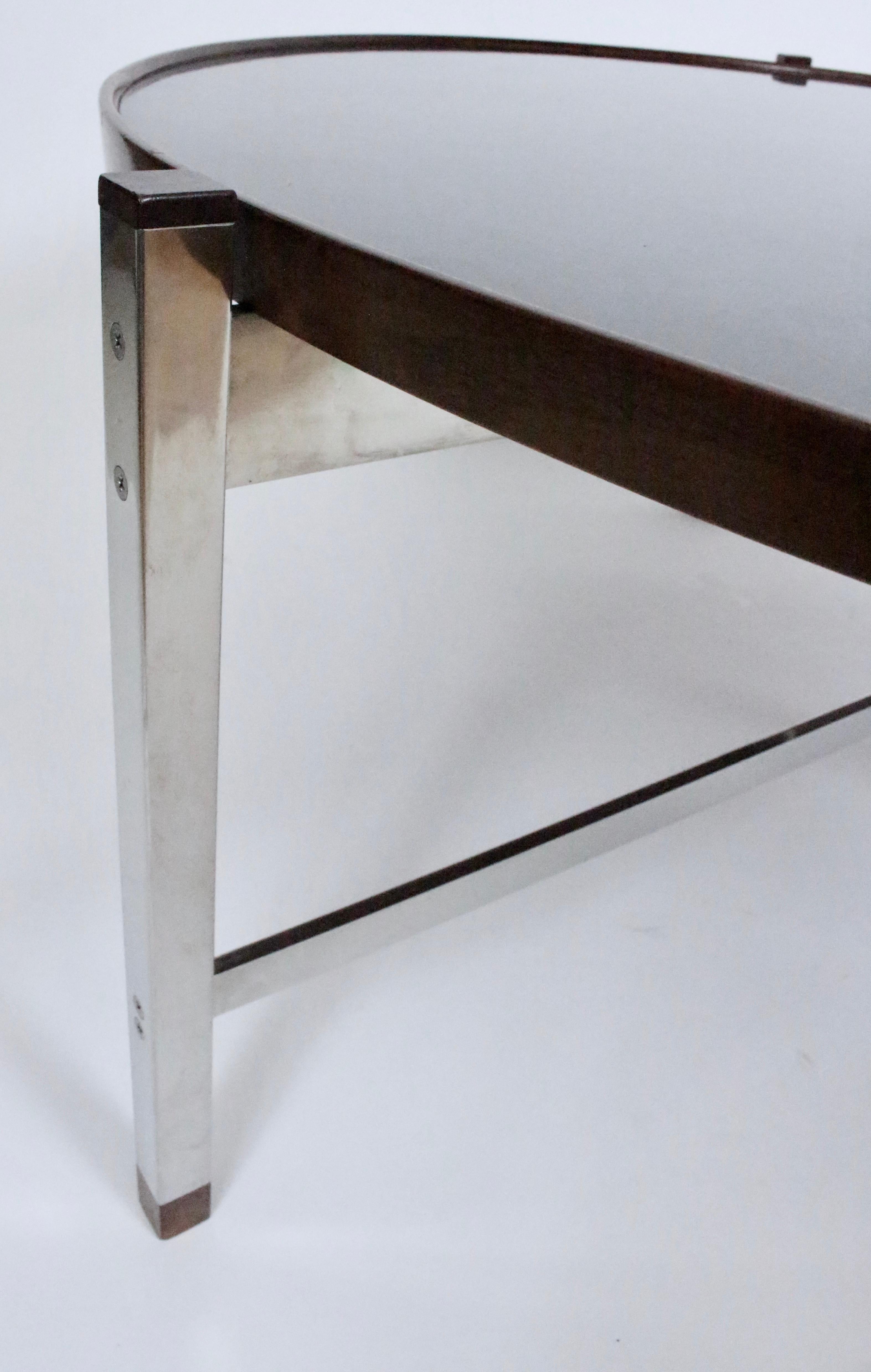 Glass Edward Wormley for Dunbar Rosewood, Chrome and Black Micarta Coffee Table, 1950s