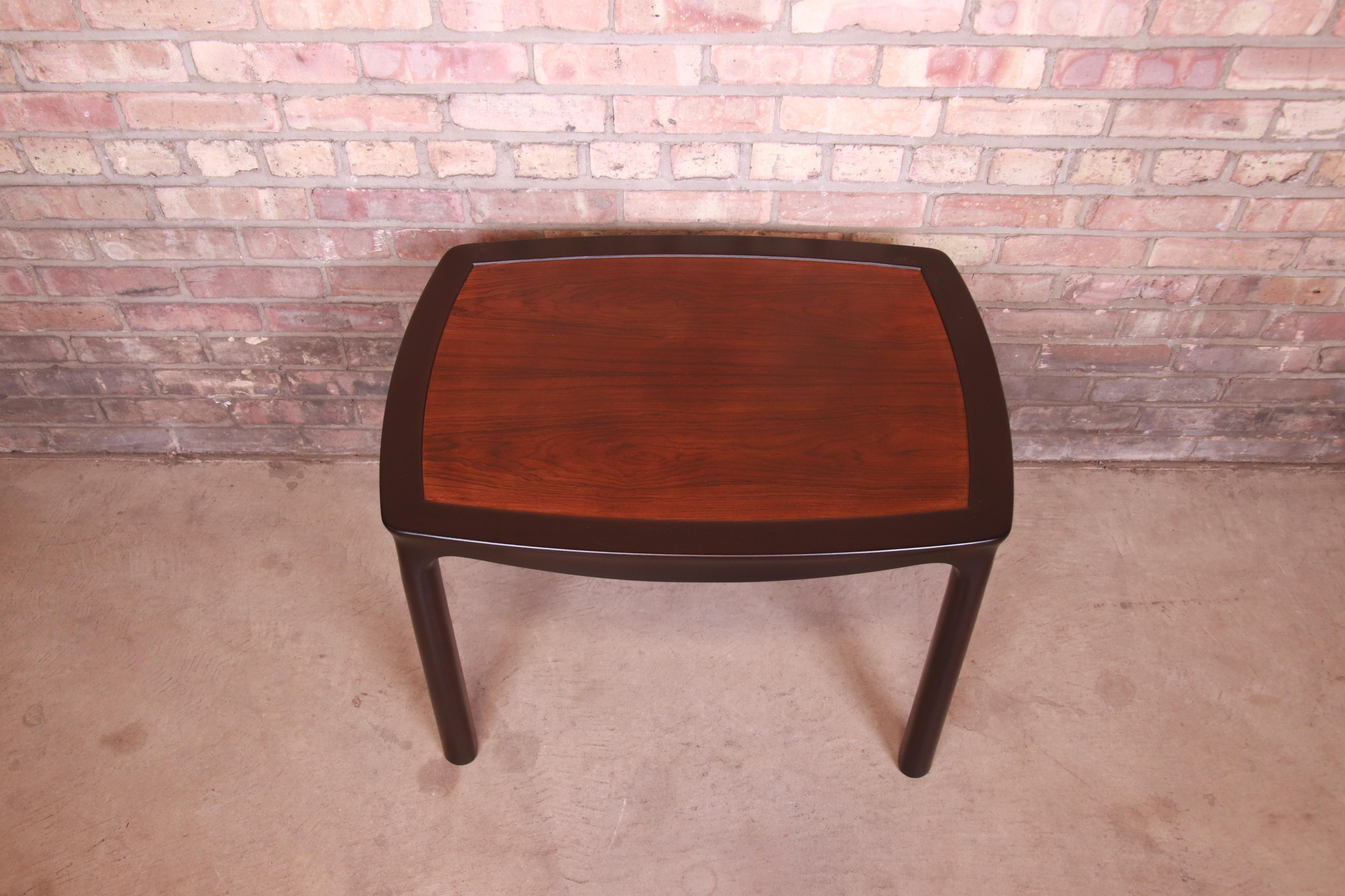 Edward Wormley for Dunbar Rosewood Occasional Side Table, Newly Refinished For Sale 2