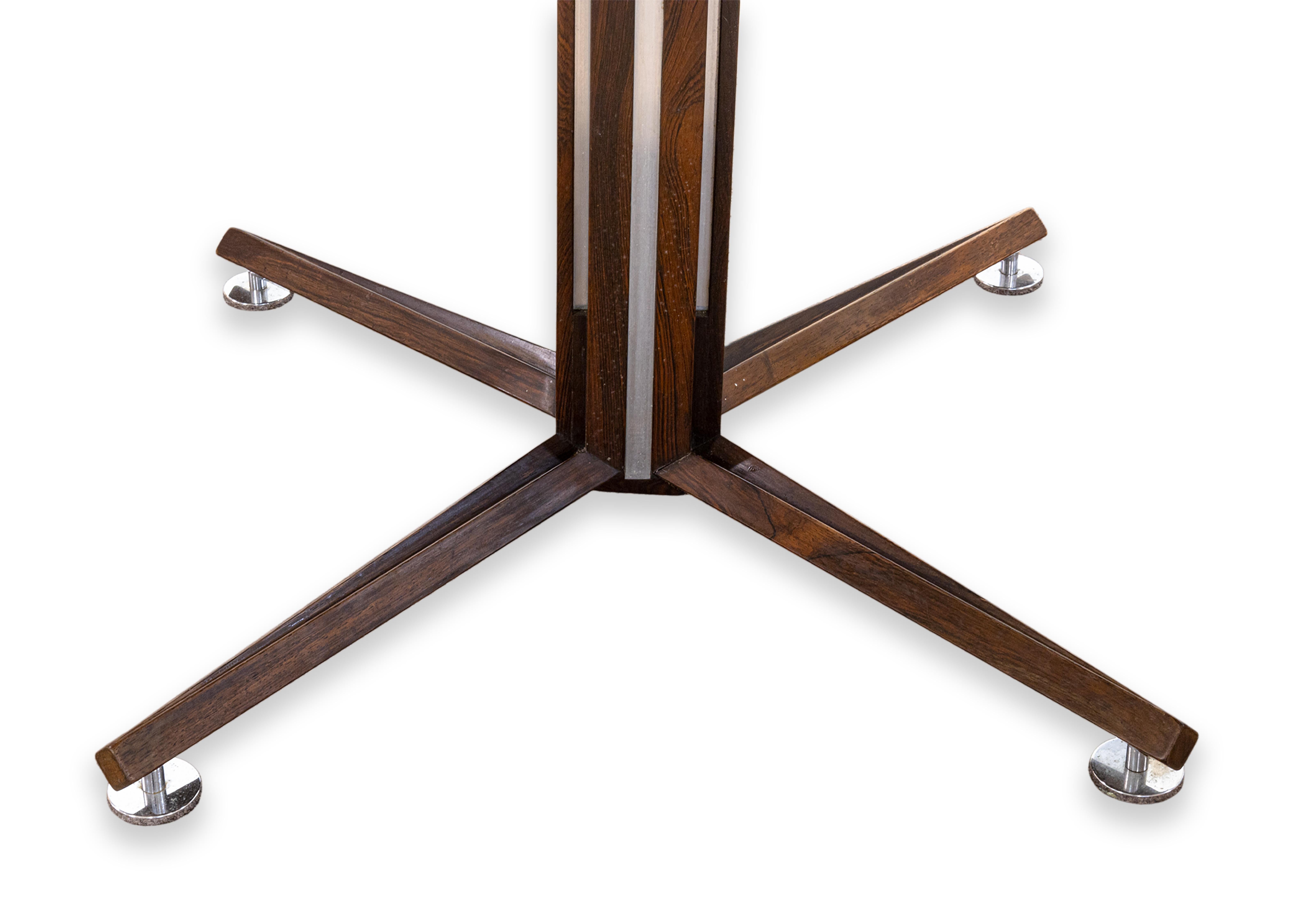 American Edward Wormley For Dunbar Round Dining Table Rosewood and Chrome Black Formica For Sale