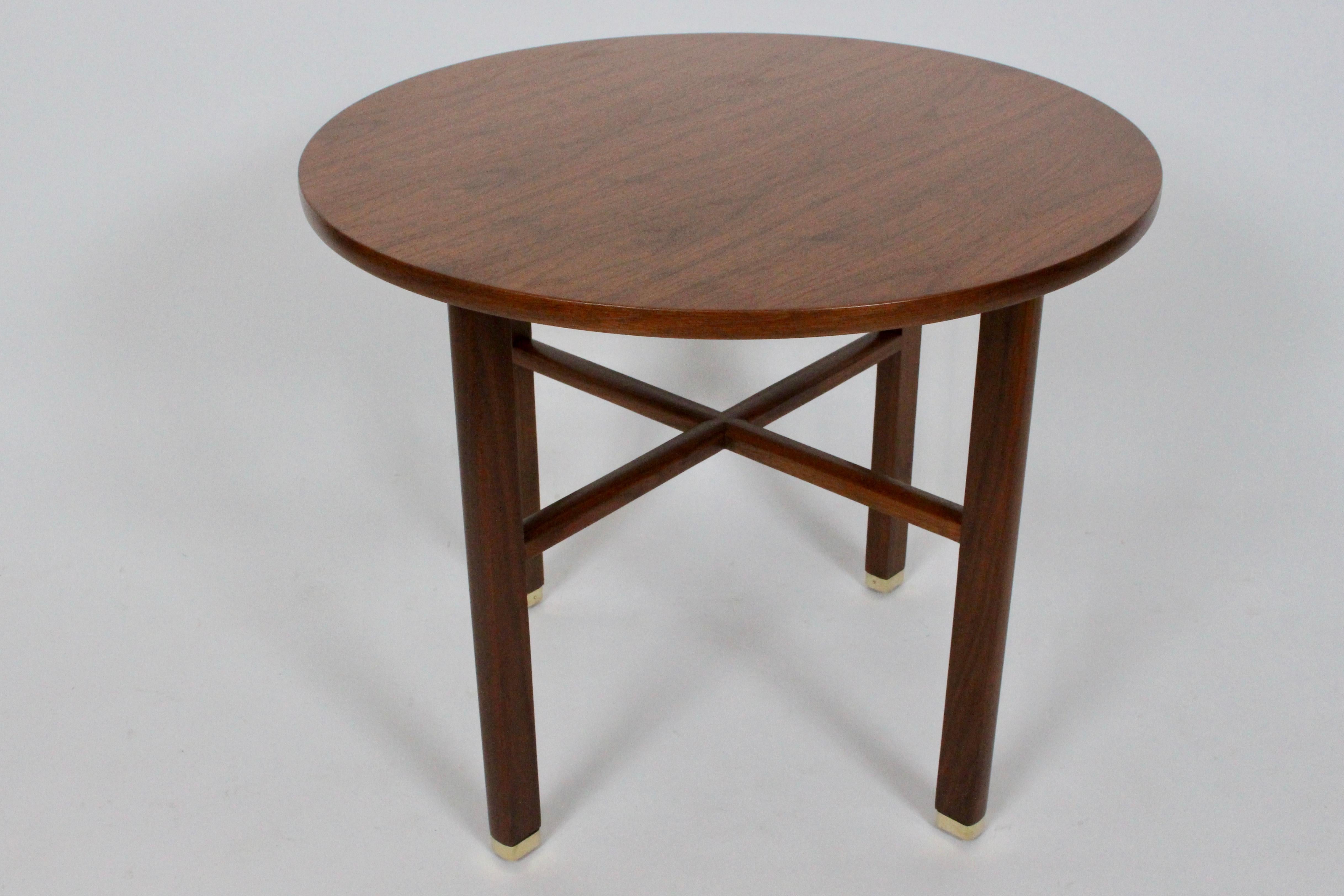 American Edward Wormley for Dunbar Round Walnut Occasional Table