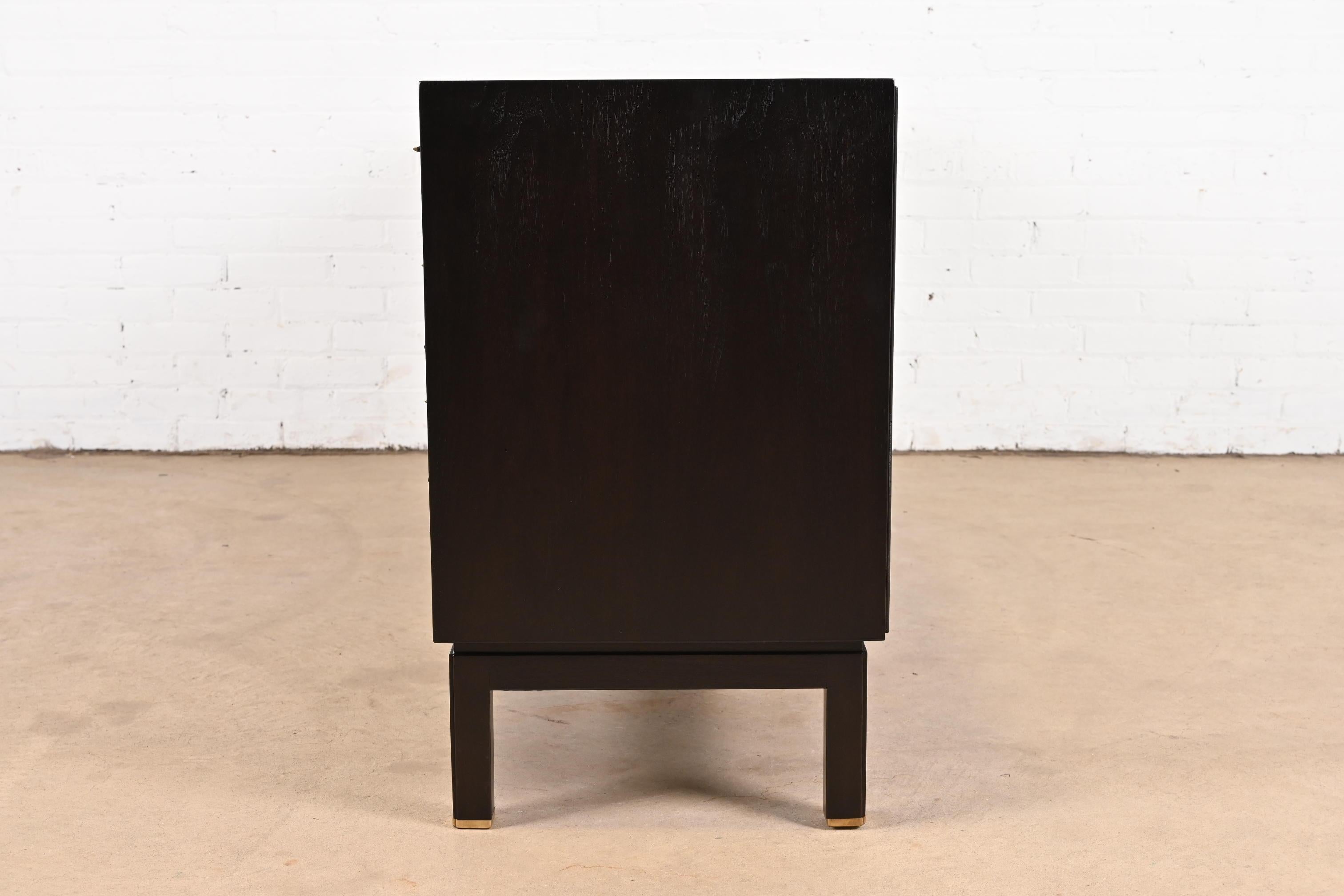 Edward Wormley for Dunbar Sculpted Mahogany Long Dresser, Newly Refinished 7