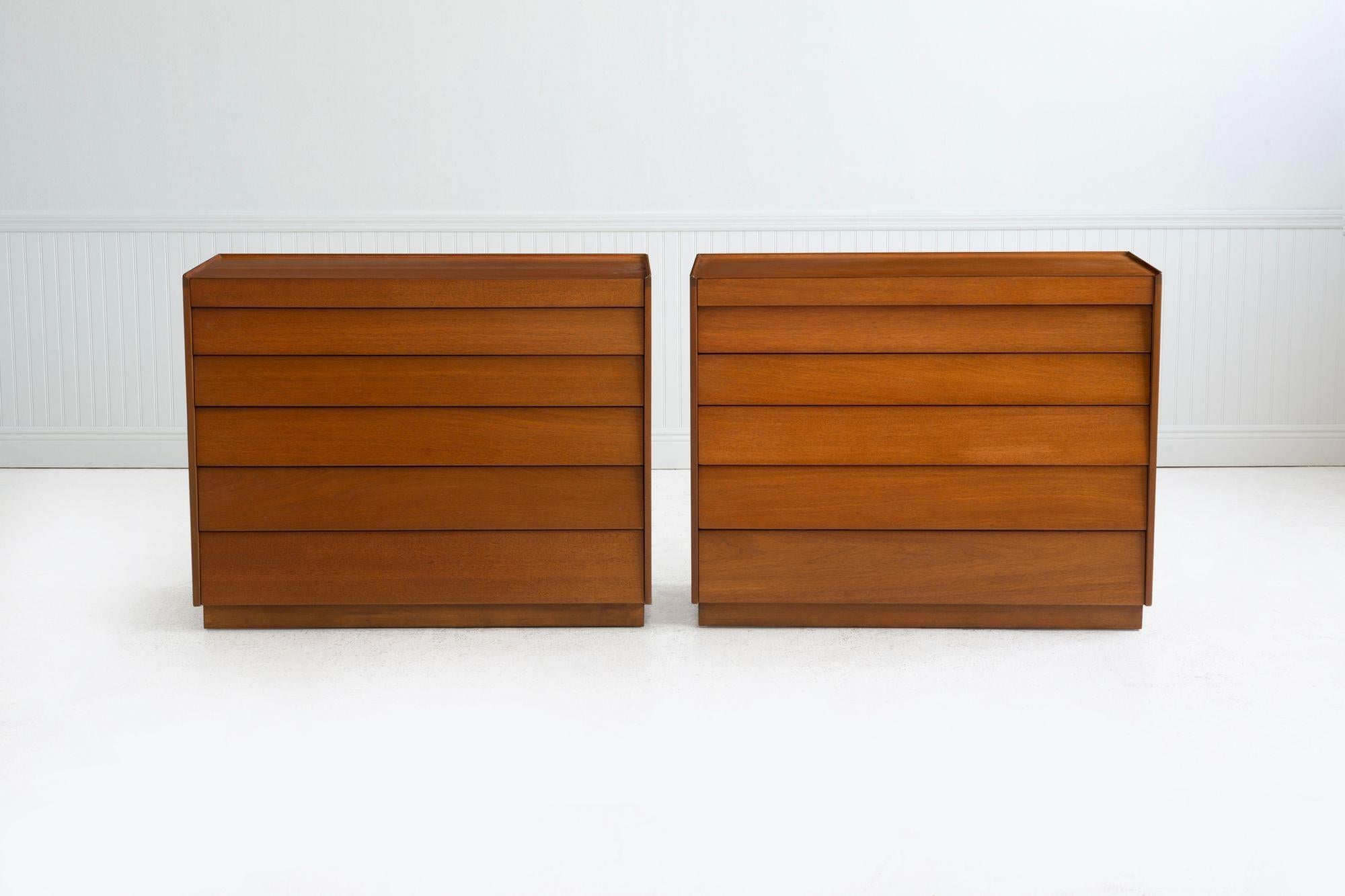 Edward Wormley for Dunbar Set of 3 Louver Drawer Dressers For Sale 5