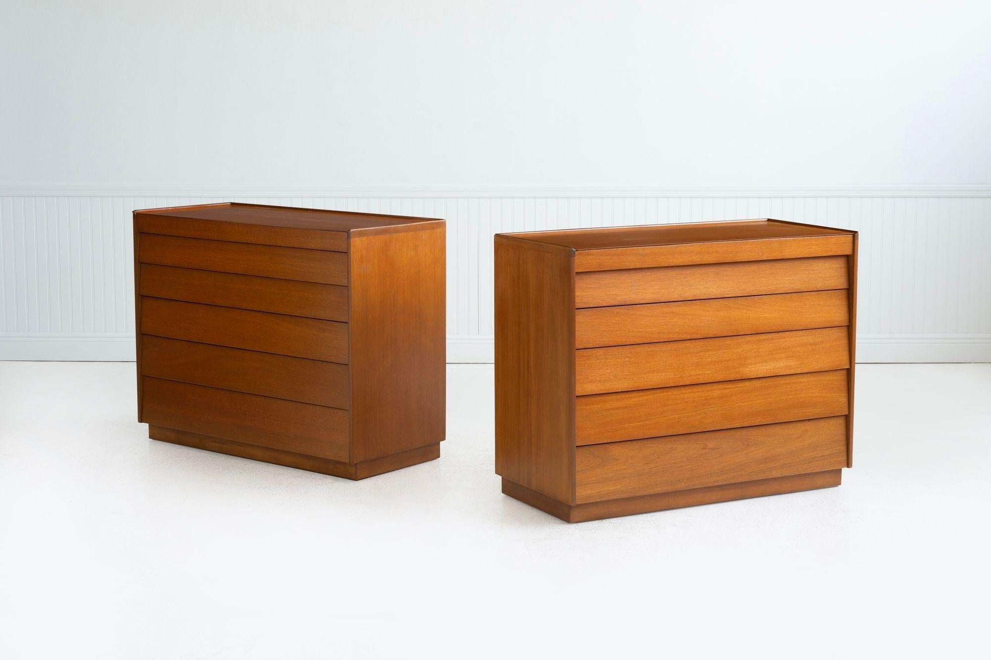Edward Wormley for Dunbar Set of 3 Louver Drawer Dressers For Sale 6