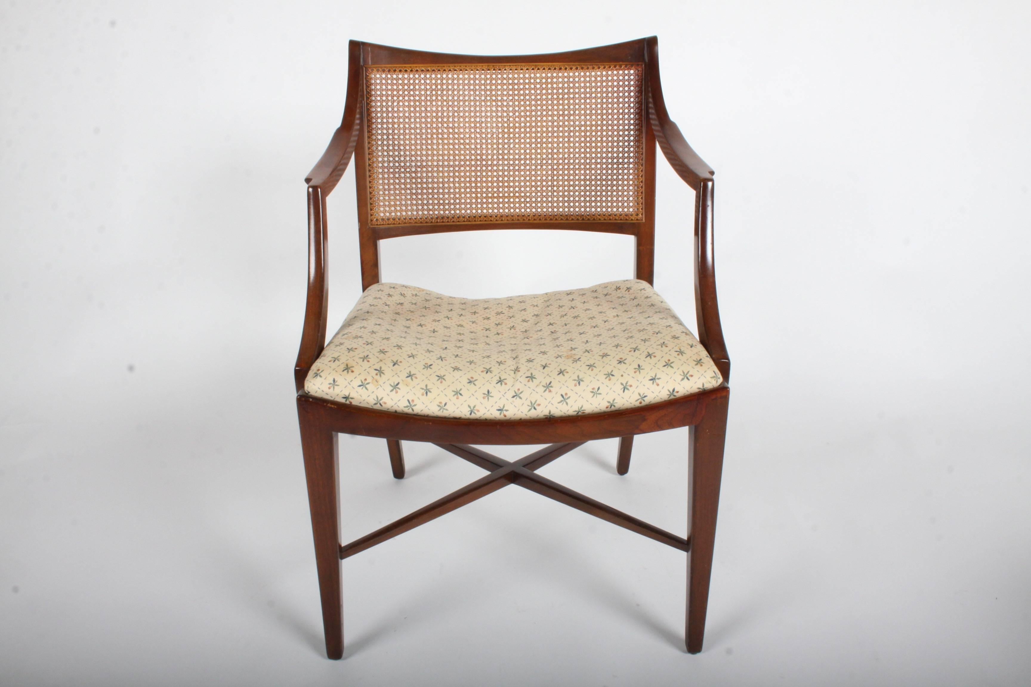 Edward Wormley for Dunbar Set of Four Caned Dining Chairs 5