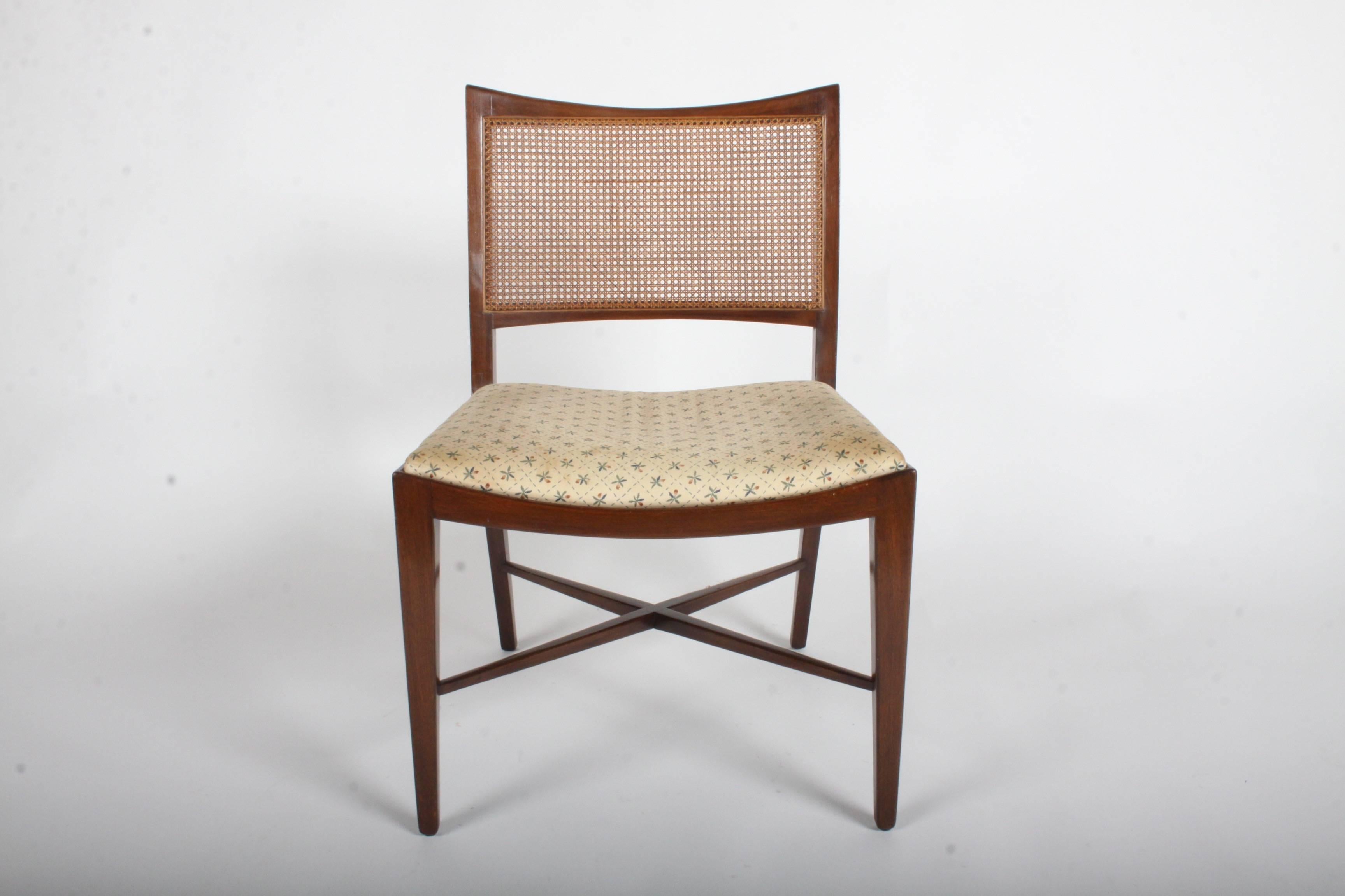 Edward Wormley for Dunbar Set of Four Caned Dining Chairs 6