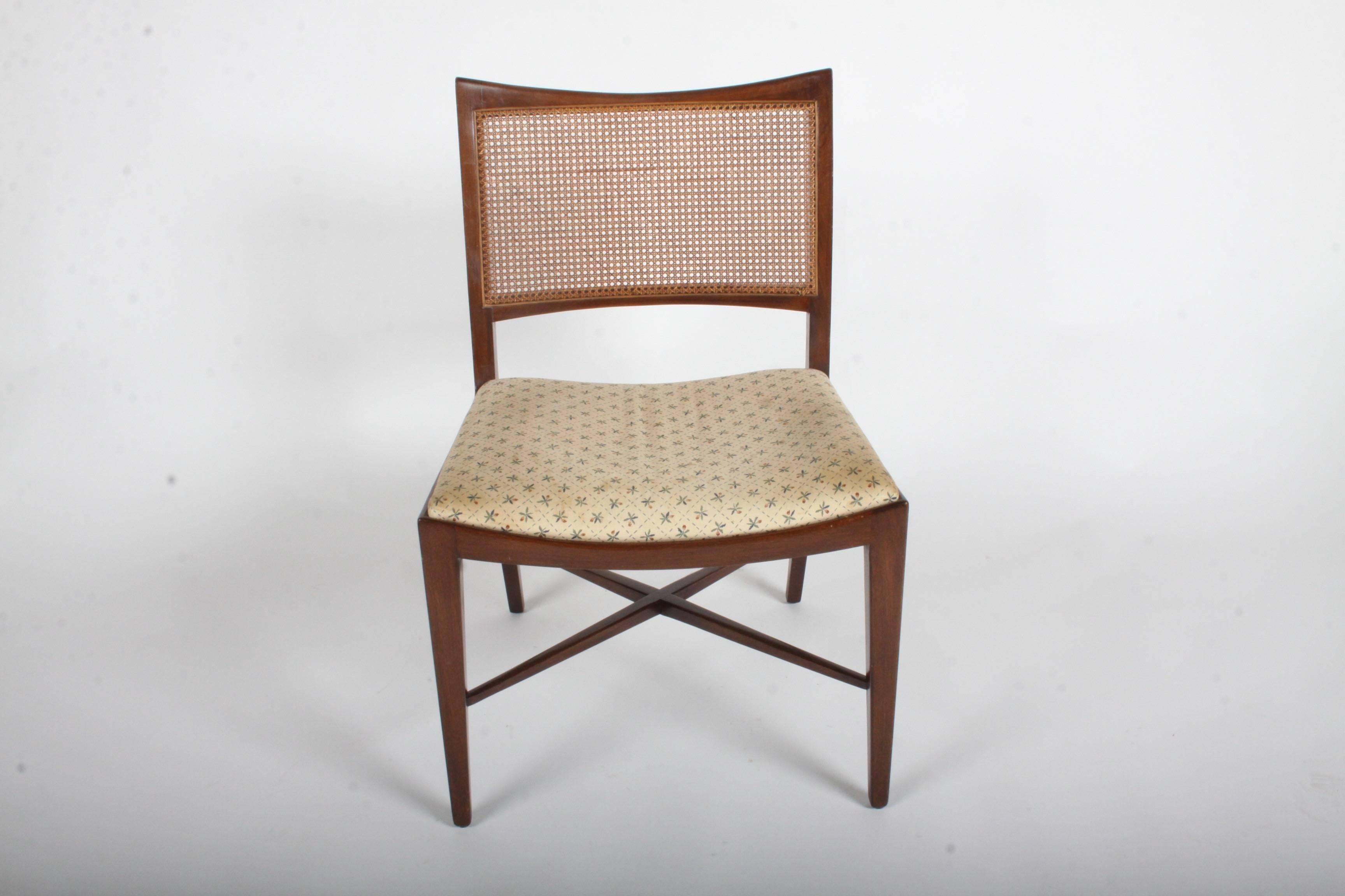 Edward Wormley for Dunbar Set of Four Caned Dining Chairs 13