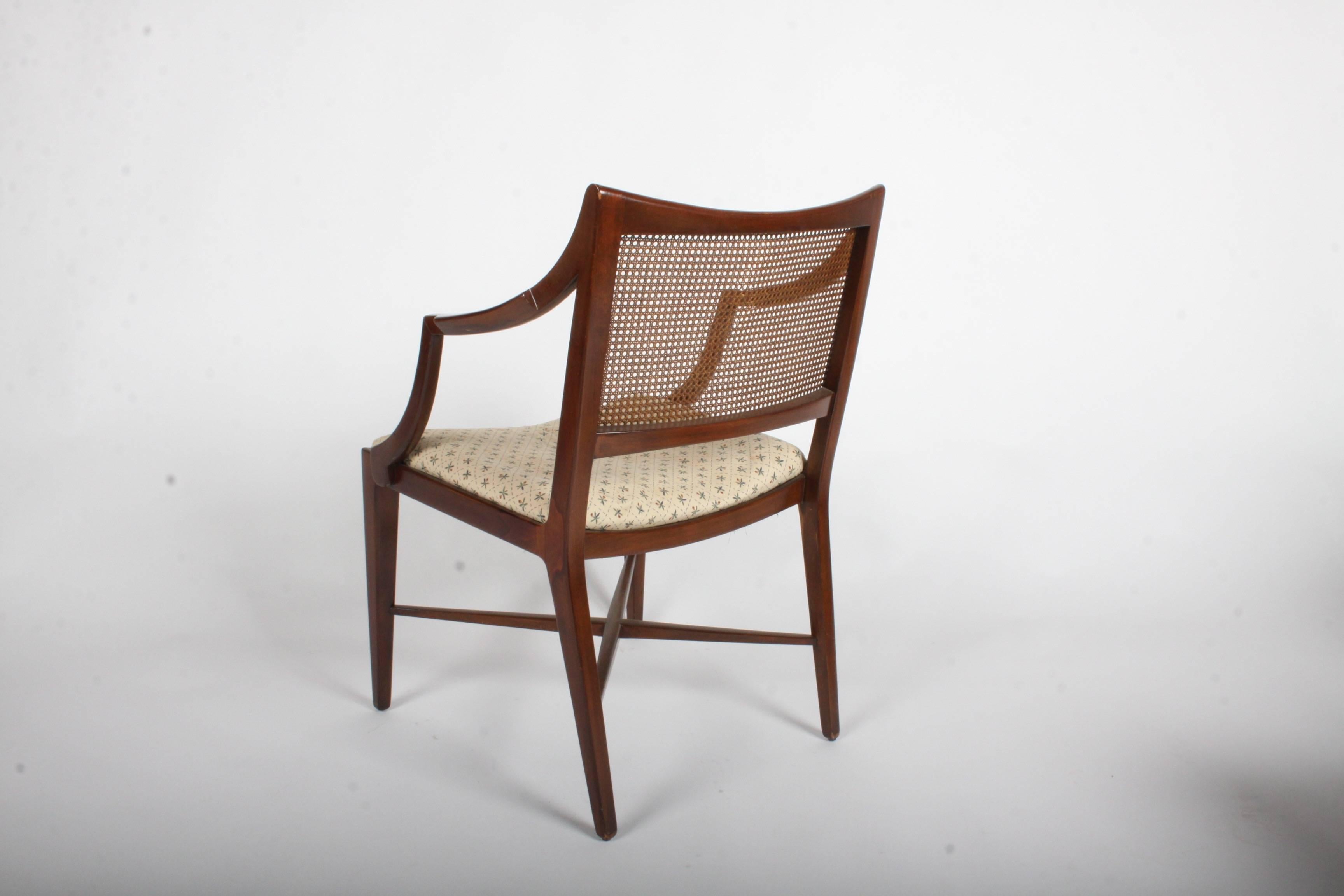 Edward Wormley for Dunbar Set of Four Caned Dining Chairs In Excellent Condition In St. Louis, MO