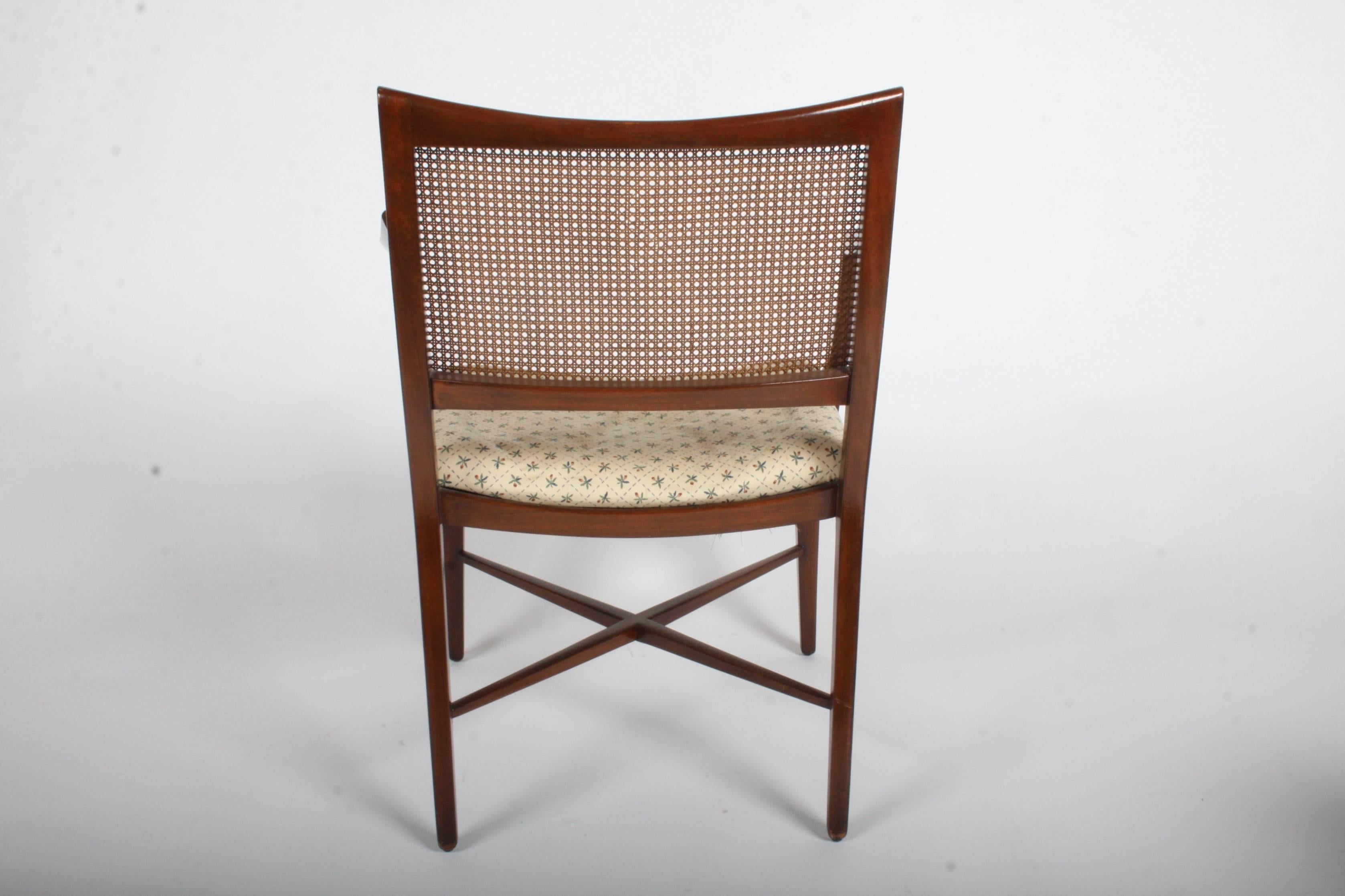 Mid-20th Century Edward Wormley for Dunbar Set of Four Caned Dining Chairs