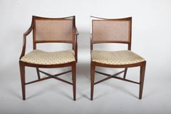 Edward Wormley for Dunbar set of Four Caned Dining Chairs
