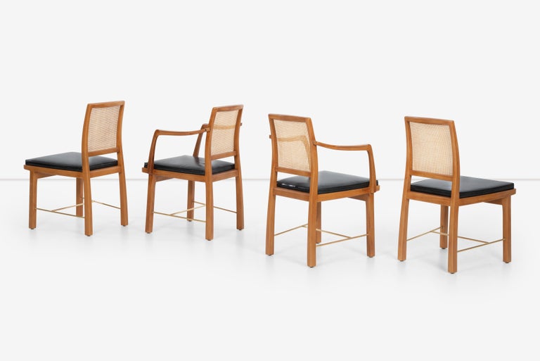 Brass Edward Wormley for Dunbar Set of Twelve Dining Chairs For Sale