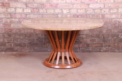 Edward Wormley for Dunbar Sheaf of Wheat Marble Top Cocktail Table, 1950s