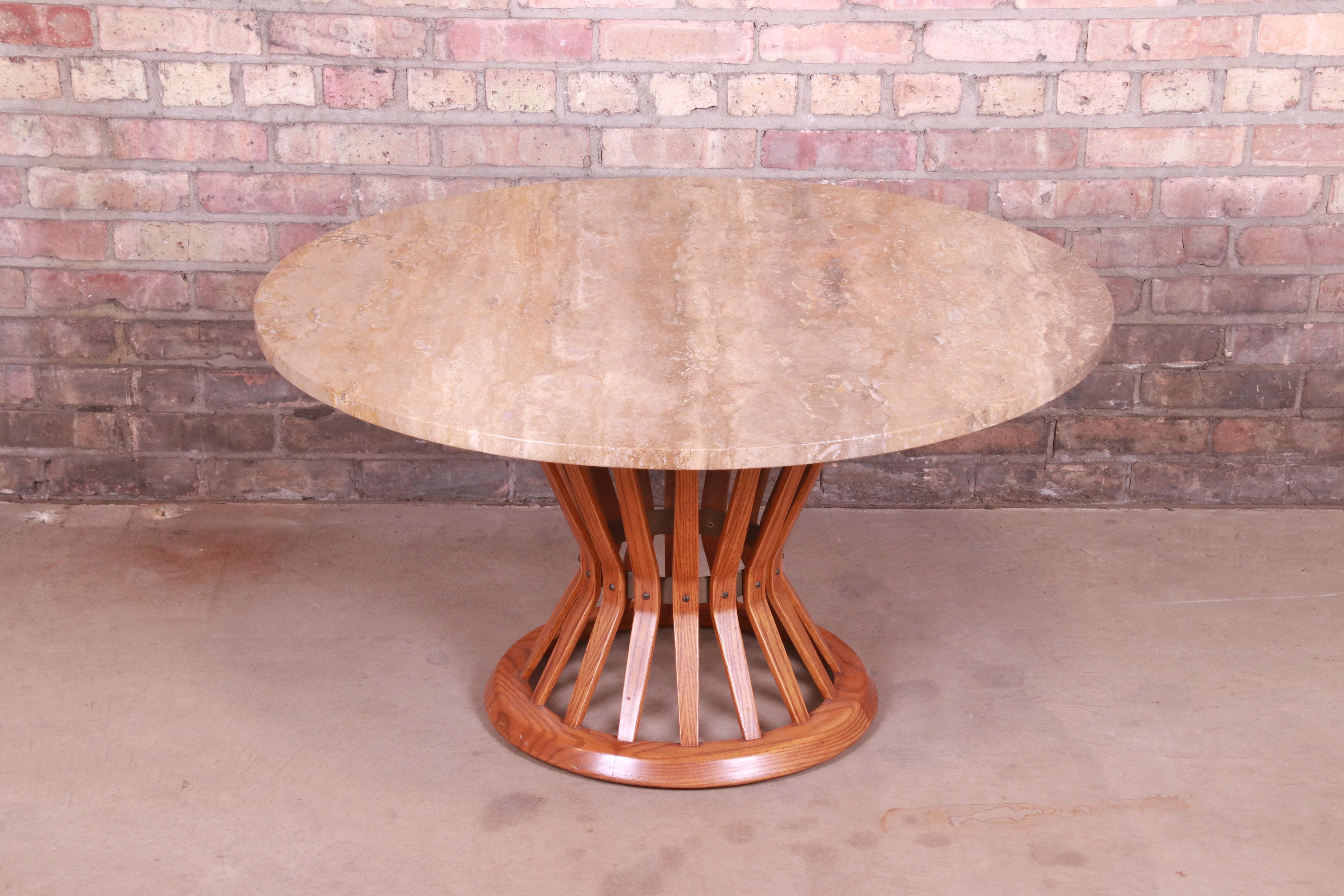 Edward Wormley for Dunbar Sheaf of Wheat Marble Top Cocktail Table, 1950s 2