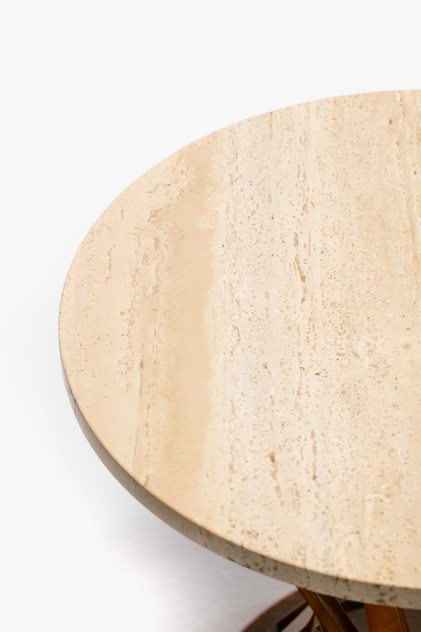 Edward Wormley for Dunbar Sheaf of Wheat Table with Travertine Top In Good Condition In Saint Louis, MO