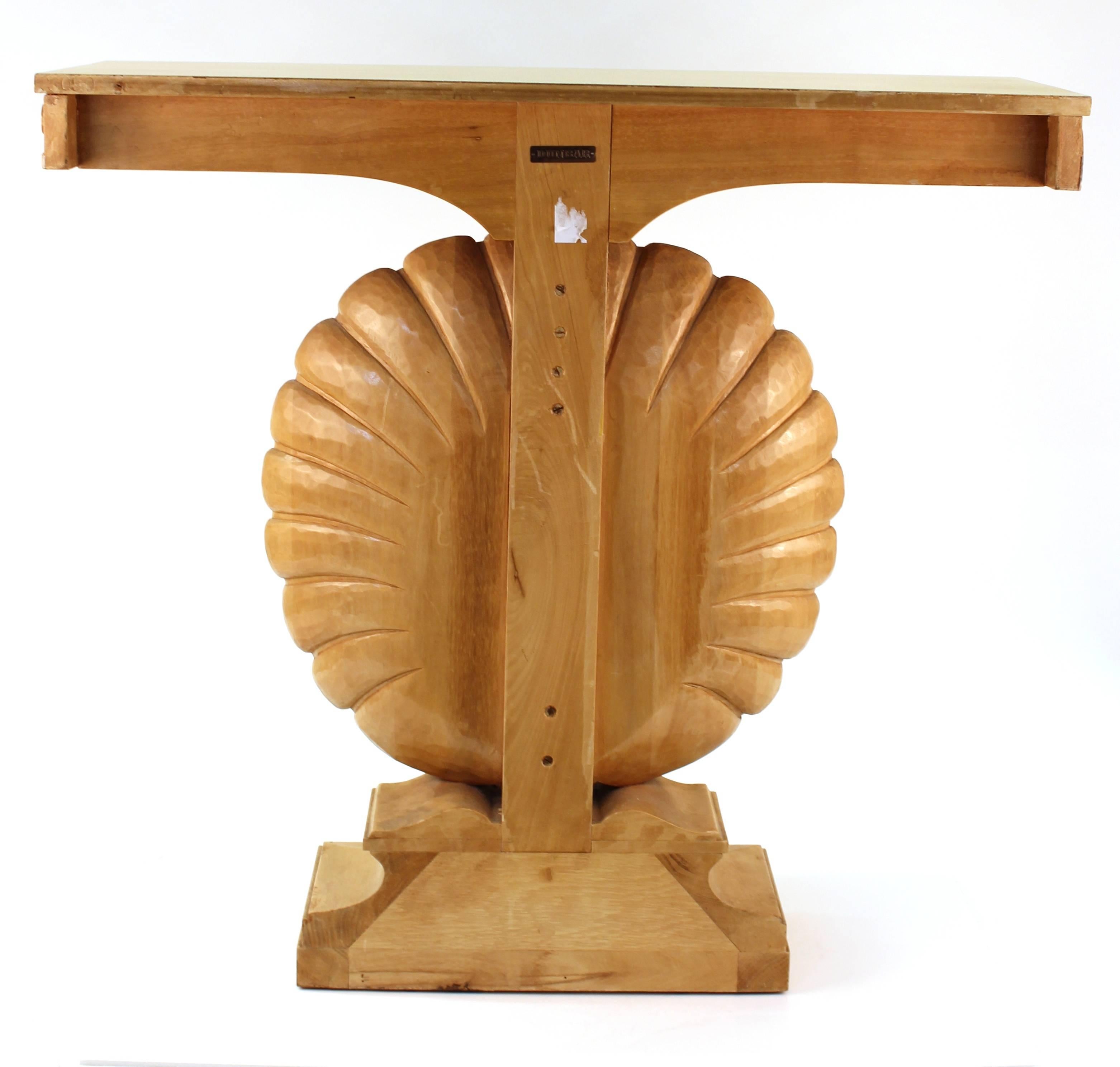 Edward Wormley for Dunbar Shell Console Table in Bleached Mahogany In Good Condition In Astoria, NY