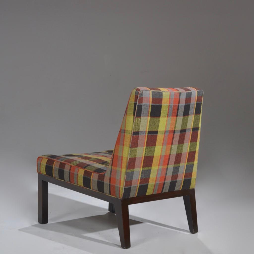 Edward Wormley for Dunbar Slipper Chair circa 1950s with Original Upholstery For Sale 4