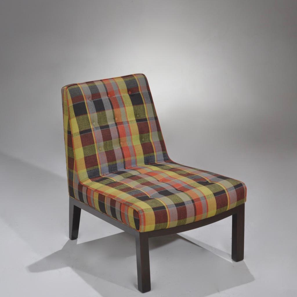 Edward Wormley for Dunbar Slipper Chair circa 1950s with Original Upholstery For Sale 5