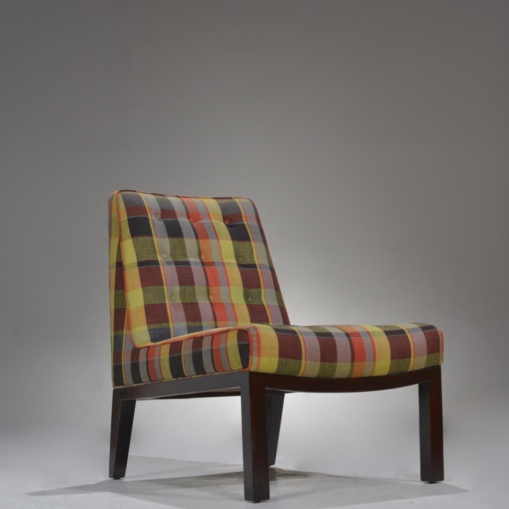 Edward Wormley for Dunbar Slipper Chair circa 1950s with Original Upholstery For Sale 6