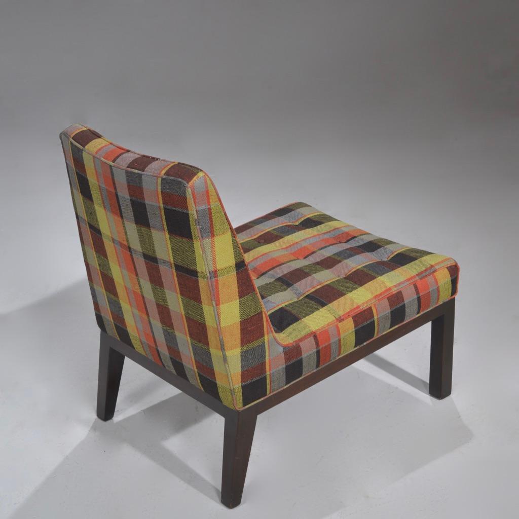 Edward Wormley for Dunbar Slipper Chair circa 1950s with Original Upholstery For Sale 7