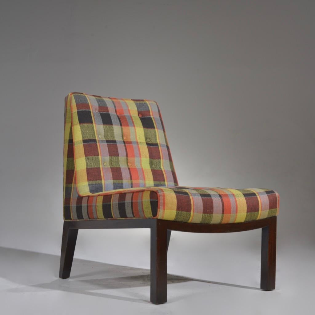Mid-Century Modern Edward Wormley for Dunbar Slipper Chair circa 1950s with Original Upholstery For Sale