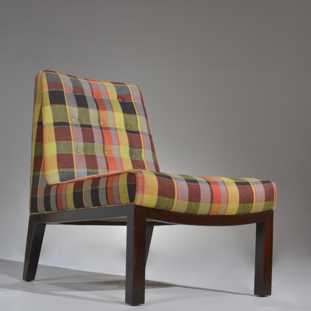 Edward Wormley für Dunbar Slipper Chair circa 1950er Jahre mit Originalpolsterung (amerikanisch) im Angebot