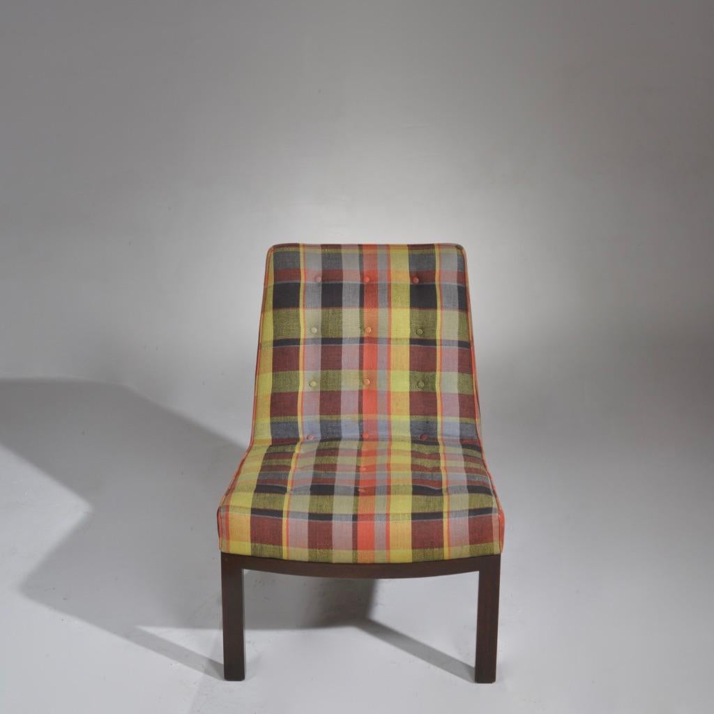 Edward Wormley for Dunbar Slipper Chair circa 1950s with Original Upholstery For Sale 2