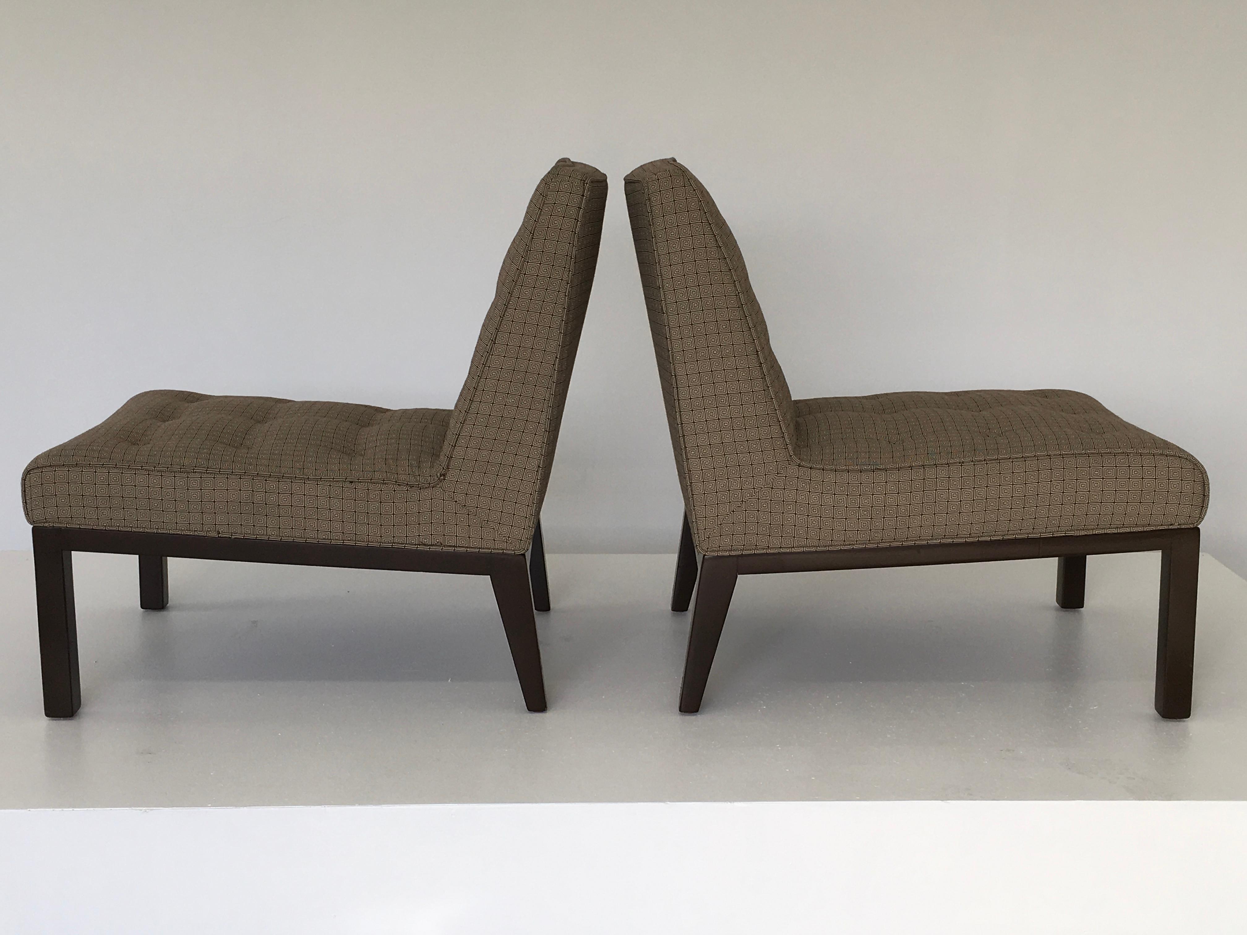 20th Century Edward Wormley for Dunbar Slipper Chairs For Sale