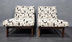 Edward Wormley for Dunbar Slipper Chairs in French Fabric