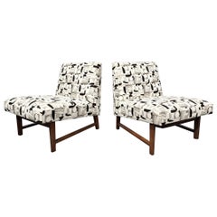 Edward Wormley for Dunbar Slipper Chairs in French Fabric