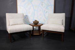 Edward Wormley for Dunbar Slipper Chairs in Holly Hunt Great Plains Weave