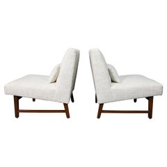 Edward Wormley for Dunbar Slipper Chairs in Holly Hunt Great Plains Weave