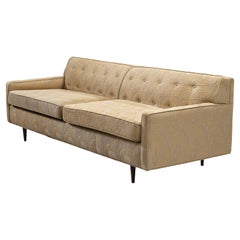 Edward Wormley for Dunbar Sofa in Beige Upholstery with Floral Motifs