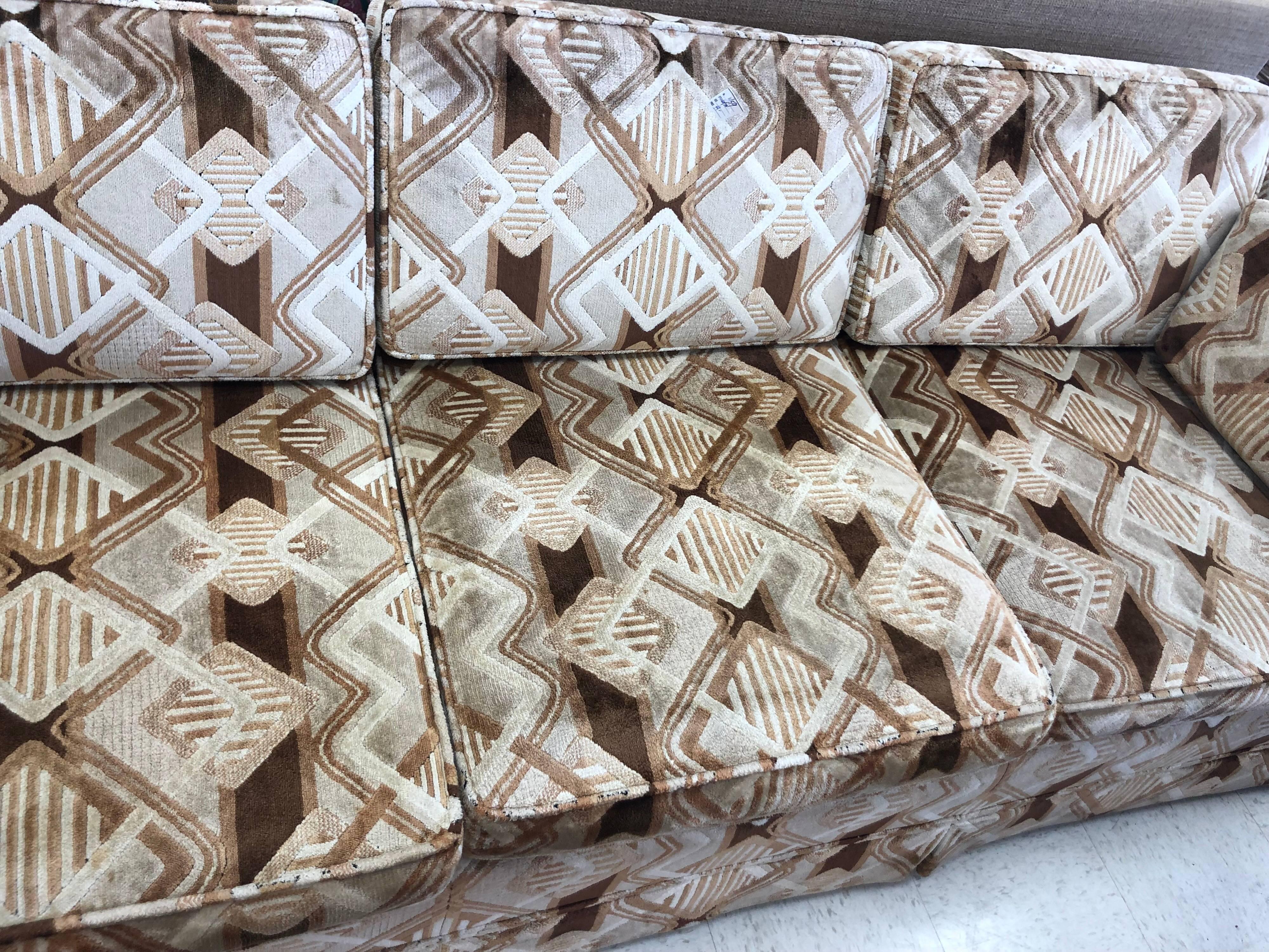 Mid-Century Modern Edward Wormley for Dunbar Sofa in Jack Lenore Larson Fabric