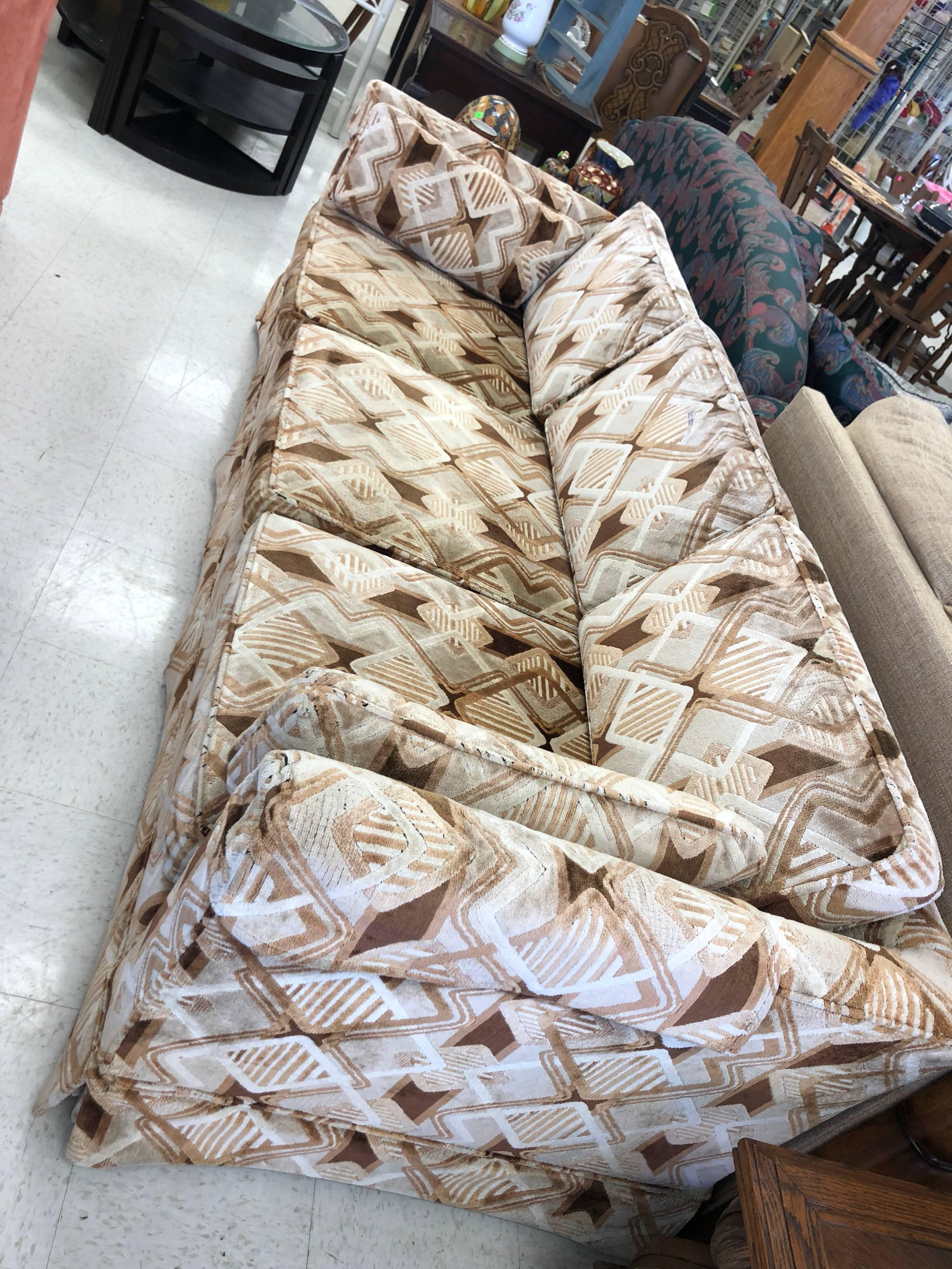 Edward Wormley for Dunbar Sofa in Jack Lenore Larson Fabric In Good Condition In Redding, CT