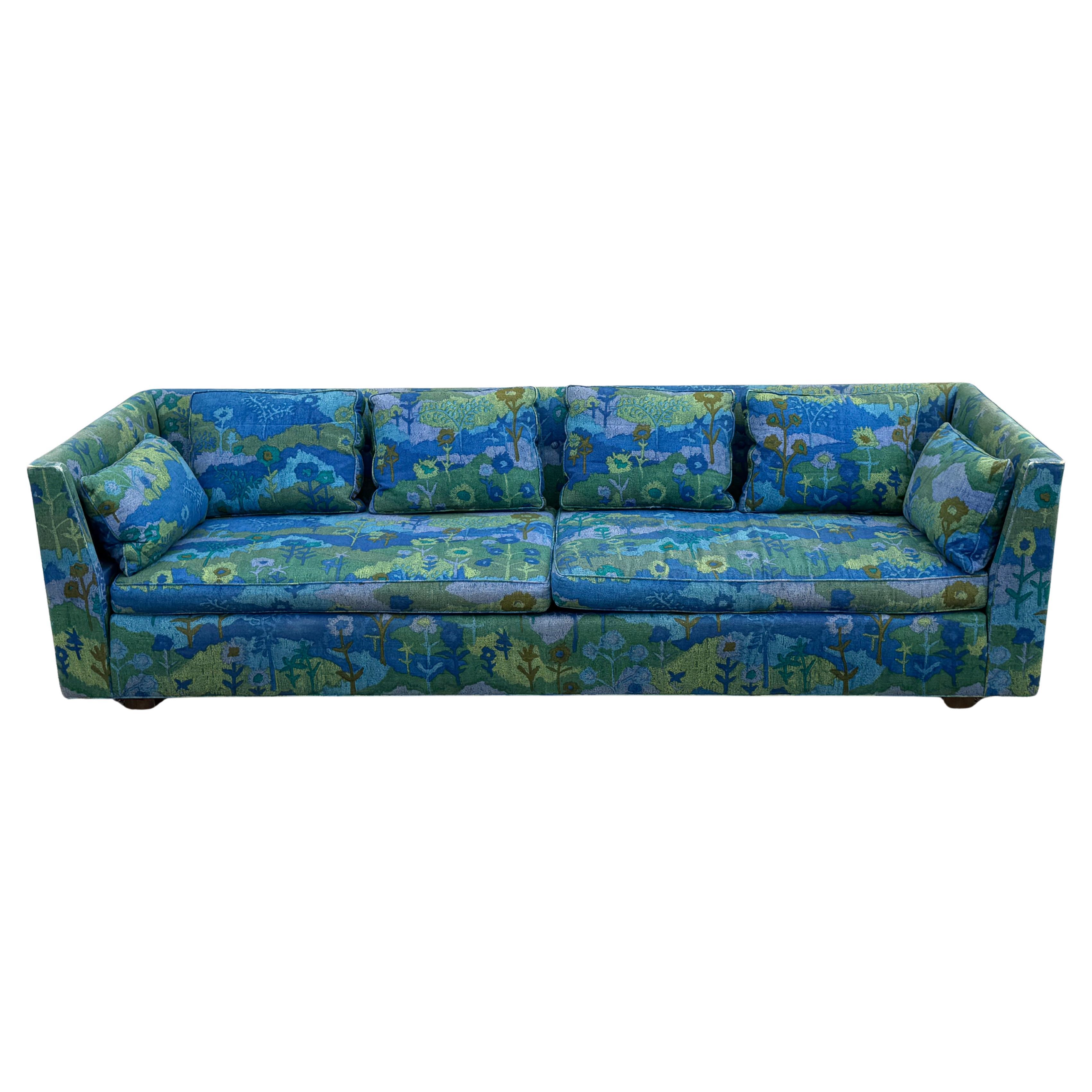 Edward Wormley for Dunbar Sofa M#261 with Original Jack Lenor Larsen Upholstery For Sale