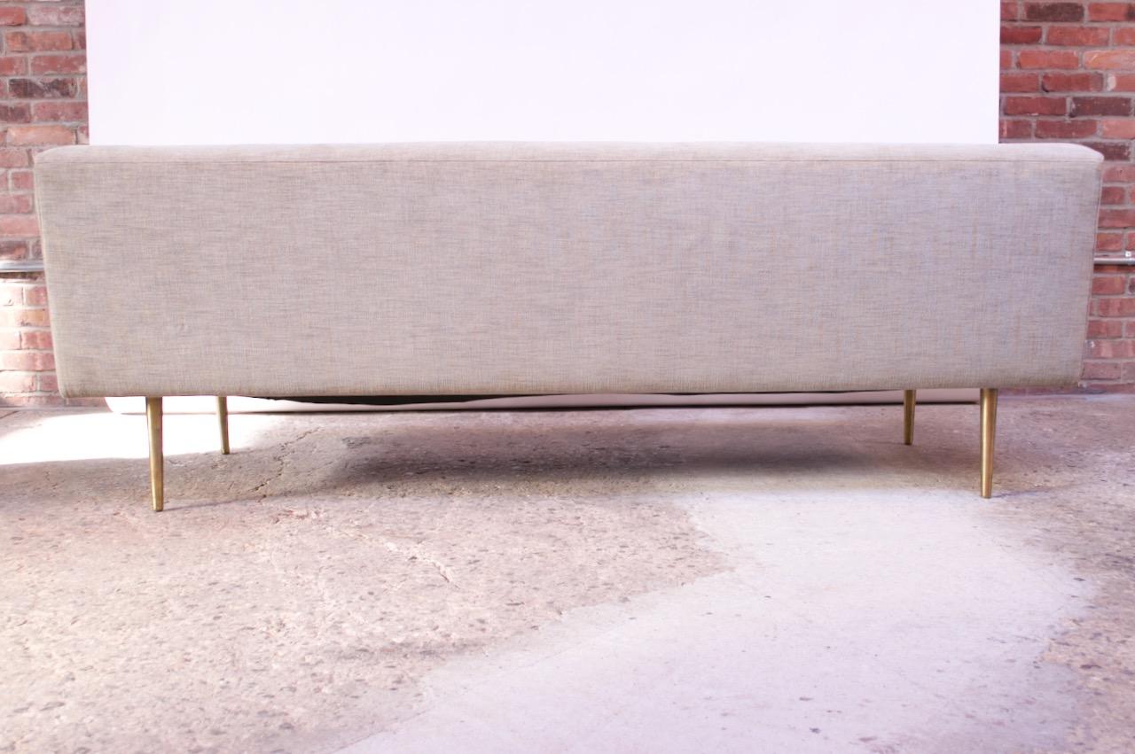 Edward Wormley for Dunbar Sofa with Brass Feet For Sale 2