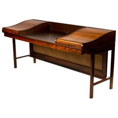 Edward Wormley for Dunbar Solid Brazilian Rosewood Tambour Desk Model 912C