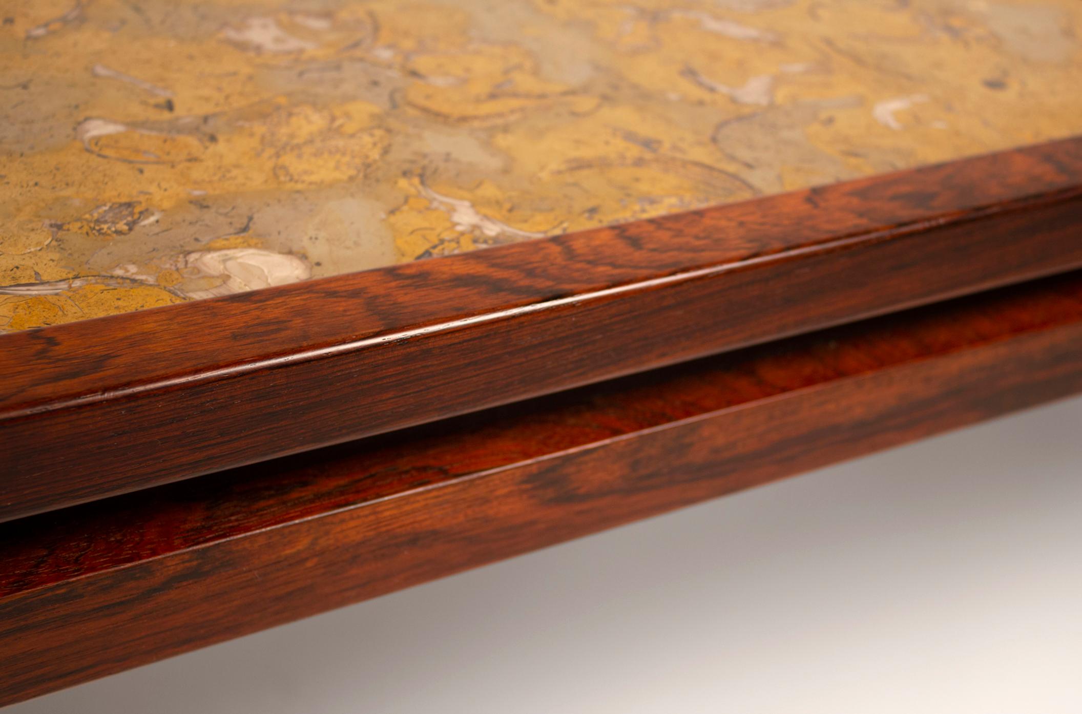 Edward Wormley for Dunbar Solid Rosewood and Fossilized Marble Cocktail Table 3