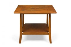 Edward Wormley for Dunbar Square Top Triangle Grain Wooden End / Side Table
