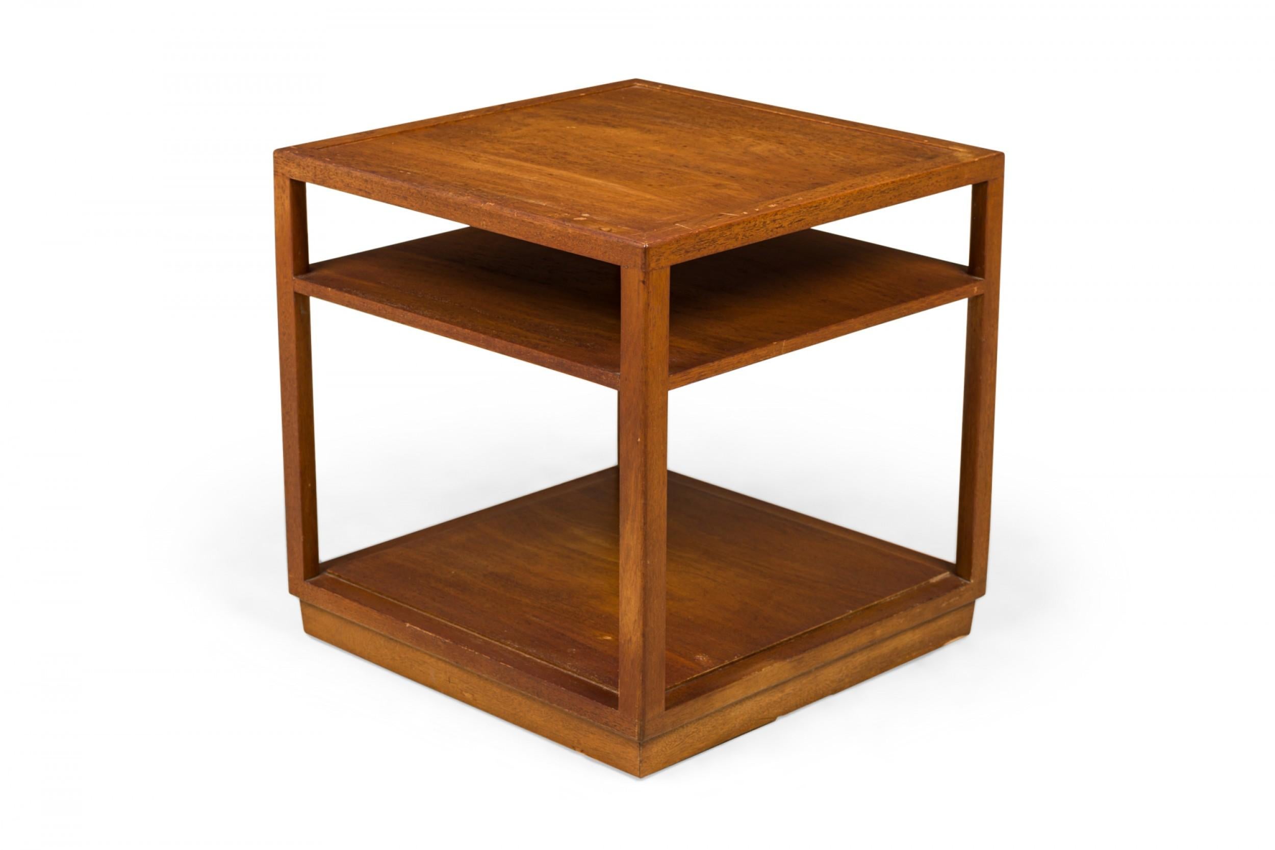 American Edward Wormley for Dunbar Square Wooden Double Shelf End / Side Table For Sale