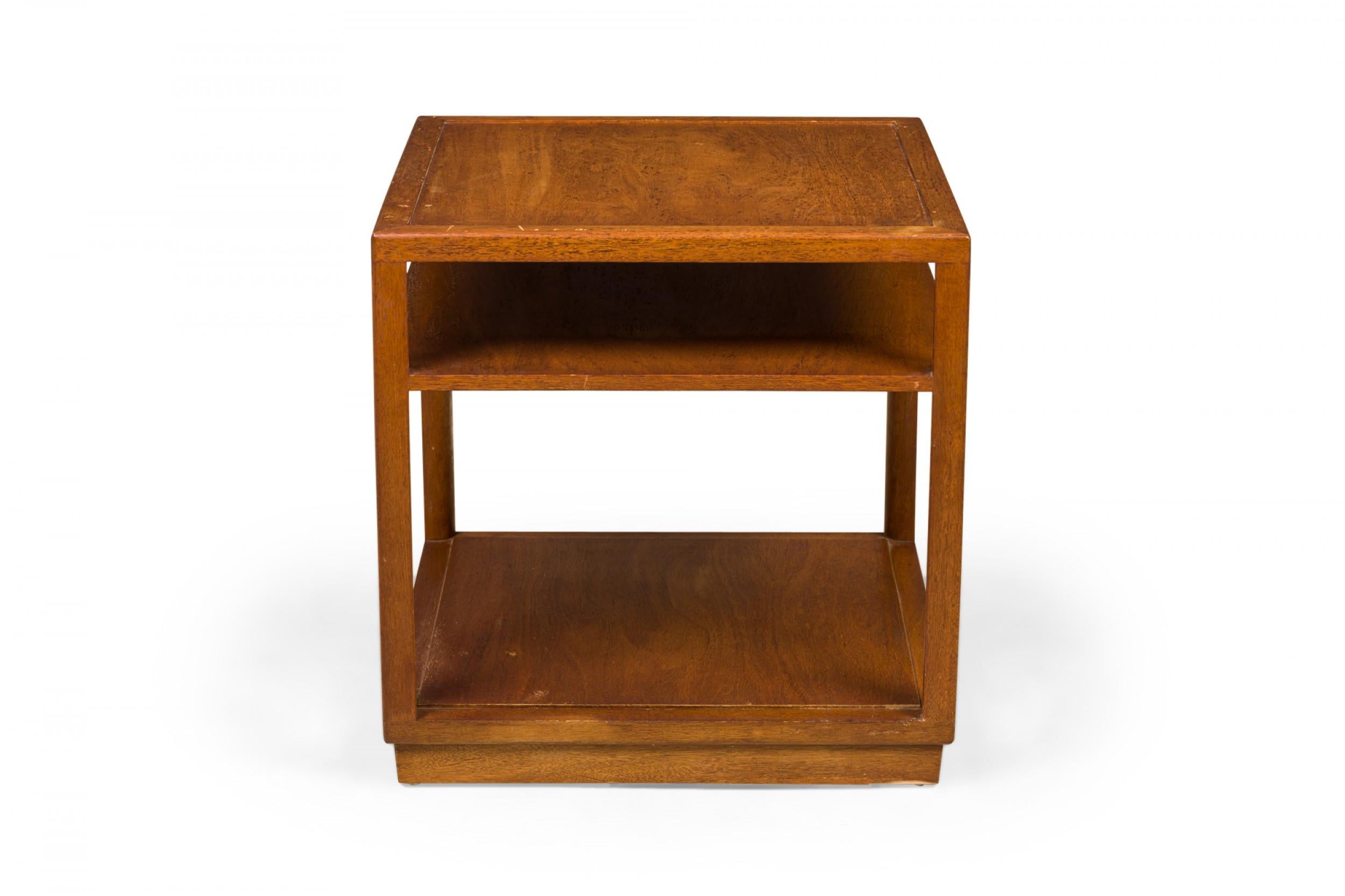 Edward Wormley for Dunbar Square Wooden Double Shelf End / Side Table In Good Condition For Sale In New York, NY