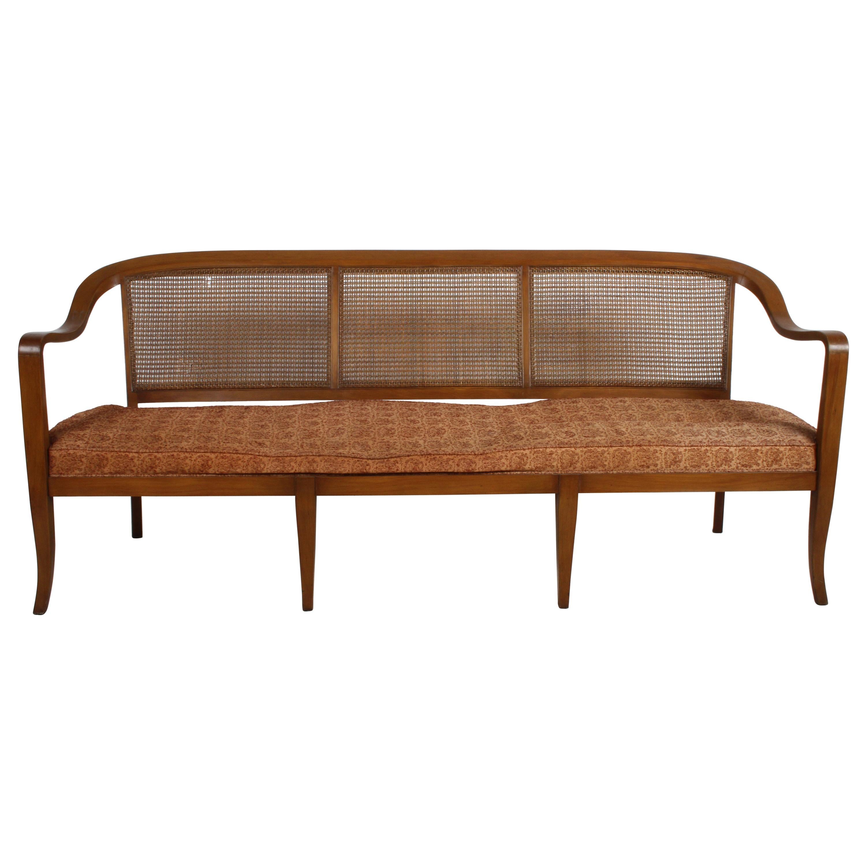 Edward Wormley for Dunbar Style Cane Bentwood Bench or Sofa