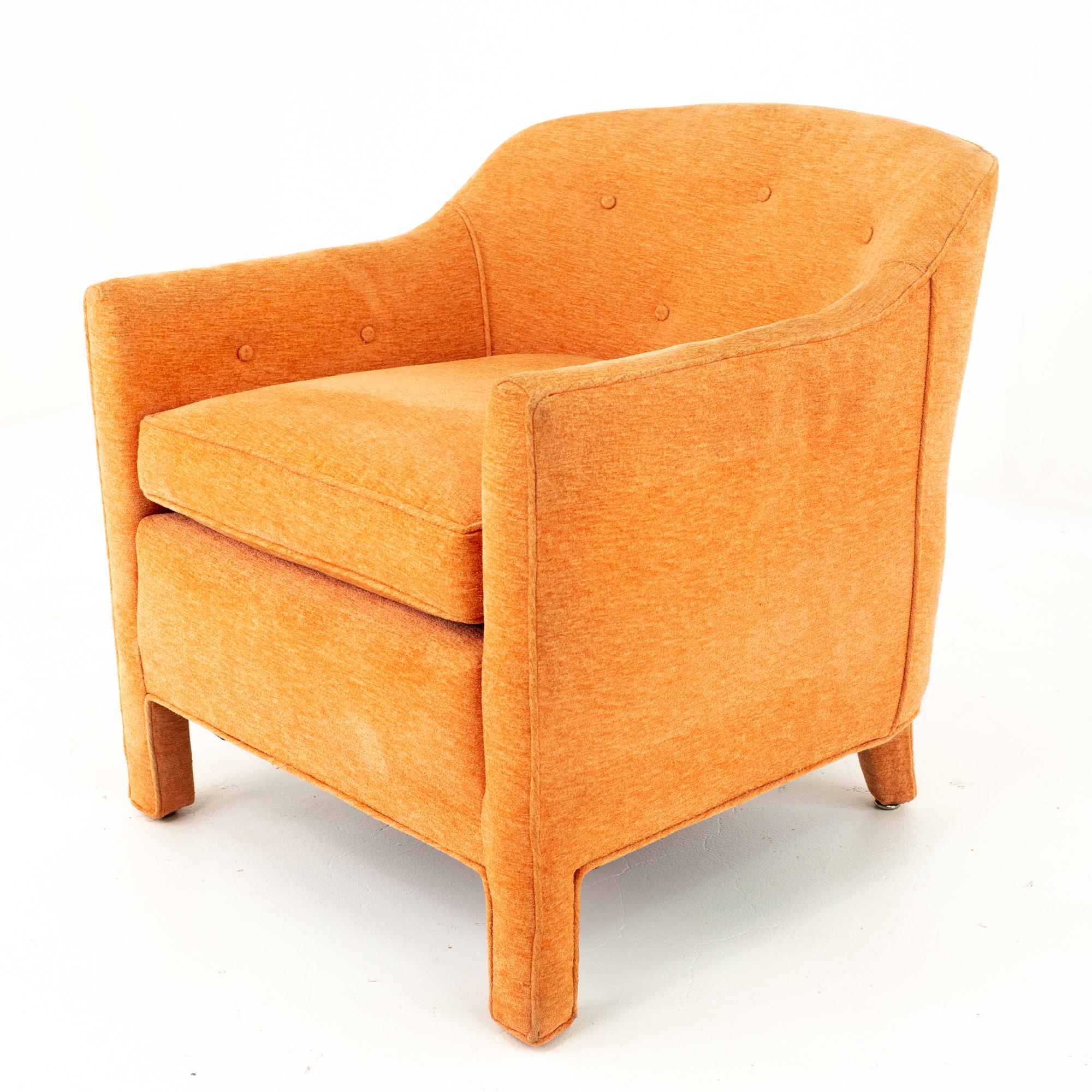 Edward Wormley for Dunbar Style Mid Century Barrel Chairs, Pair 3